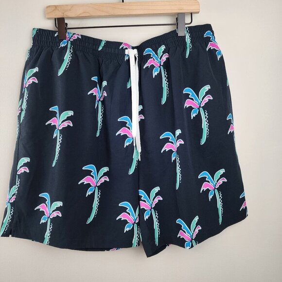Chubbies Swim Trunks Men’s XXL Black Neon Palm Trees pockets  Pool Beach - Picture 1 of 9